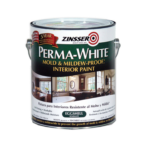 Zinsser 02771-XCP2 White Mold & Mildew Proof Interior Paint, Eggshell, Gallon - pack of 2