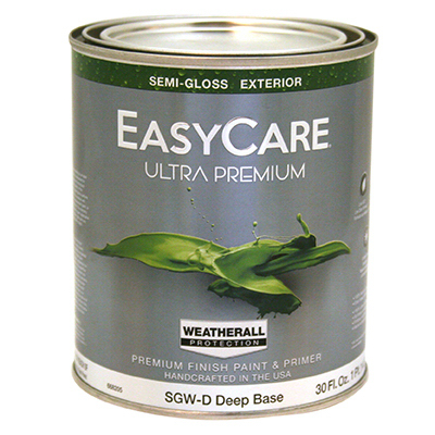 TRUE VALUE MFG COMPANY SGWD-QT Ultra Premium Exterior WeatherAll Latex Paint, Semi-Gloss Deep Base, 1-Qt.