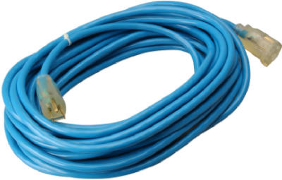 Master Electrician 02468-06ME All-Weather Extension Cord, 14/3 SJTW, Blue, Lighted End, 50-Ft.