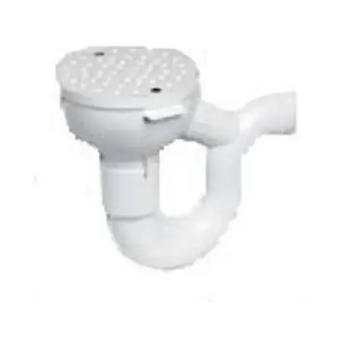 Floor Drain, PVC Body, White