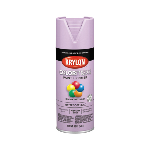 COLORmaxx Spray Paint, Matte, Soft Lilac, 12 oz, Aerosol Can