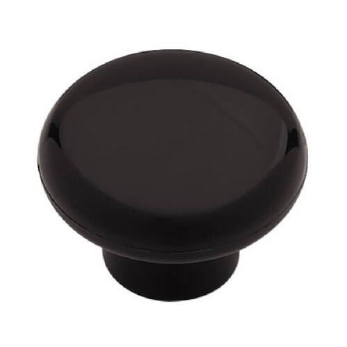 Liberty Hardware P624AAH-BL-C Cabinet Knob, Black Plastic, 1-3/8-In. Round