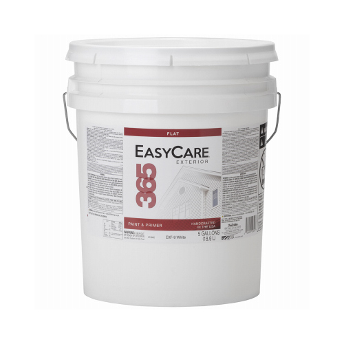 365 Exterior Latex House Paint, Flat Tintable White, 5 Gallons