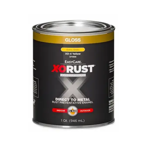 Premium Ant-Rust Oil-Base Enamel, Yellow Gloss, 1-Qt.