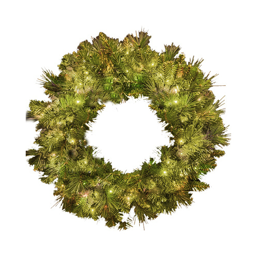 LEDUP MANUFACTURING GROUP LTD MS30190SL8WWTW Partificial re-Lit Mountain Spruce Wreath, 100 Twinkling Warm White LED Lights, 30-In.