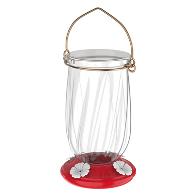 Classic Brands 407 Tulip Hummingbird Feeder, Red-White, 4 Ports, 22-oz.