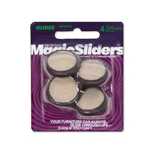 MAGIC SLIDERS L P 45660 Chair Carpet Glides, Nail-On, 1.25-In  pack of 4