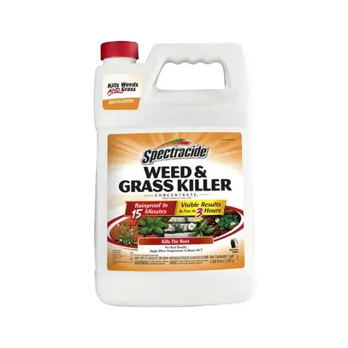 Concentrated Weed and Grass Killer, Liquid, Spray Application, 1 gal Amber