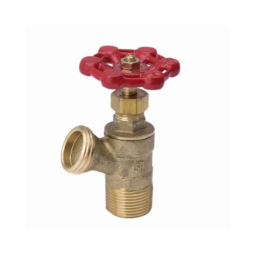 ProLine Series Boiler Drain Valve, 1/2 in Connection, MIP, 125 psi Pressure, Brass Body