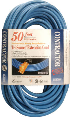 Southwire 03268-06 50-Ft. 14/3 SJTW High Visibility Blue Power Block