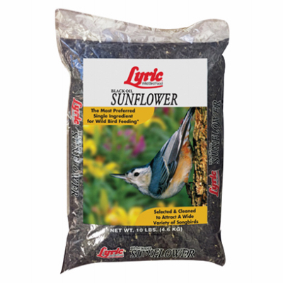 Lyric 2647421 Black Oil Sunflower Seed Bird Food, 10 Lbs.