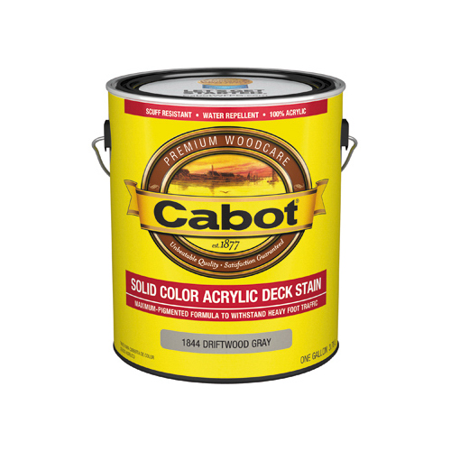 CABOT/VALSPAR CORP 1844-07 Solid Decking Stain, Driftwood Gray, 1-Gallon