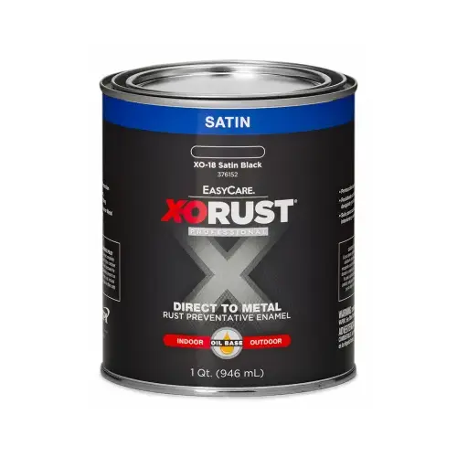 Premium Ant-Rust Oil-Base Enamel, Black Satin, 1-Qt.