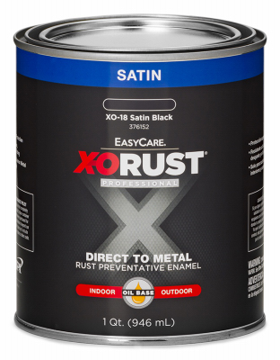 TRUE VALUE MFG COMPANY XO18-QT Premium Ant-Rust Oil-Base Enamel, Black Satin, 1-Qt.