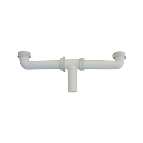 Kitchen Sink Outlet Drain, Center, White Plastic, 1.5 O.D. x 16-In.