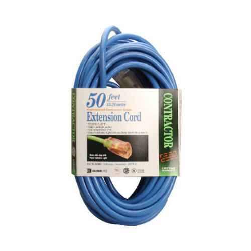 Southwire 2568SW0006 50-Ft. 12/3 SJTW-A Blue Extension Cord