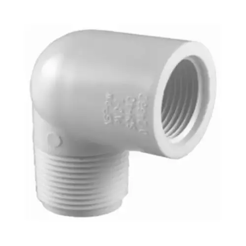 Schedule 40 PVC 90-Degree Street Elbow, White, 3/4-In.