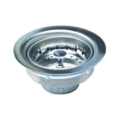 Basket Sink Strainer, Chrome Finish, Stainless Steel