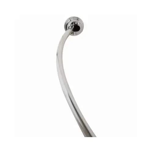 Curved Shower Rod NeverRust 72" L Chrome Silver Chrome