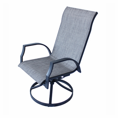 WOODARD, LLC TV21100 Campton Hills Dining Swivel Rocker Chair, Steel, Sling Fabric