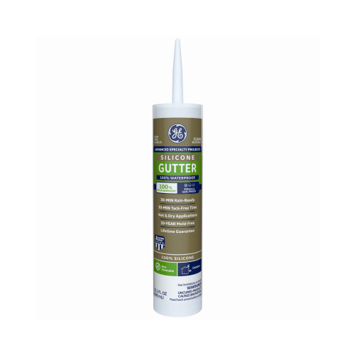 Gutter Silicone 2 Sealant, Clear, 10.1-oz.