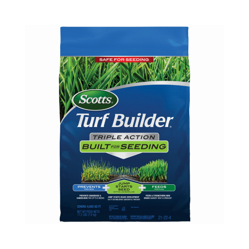 Triple-Action Lawn Fertilizer, 17.3 lb Bag, Solid, 21-22-4 N-P-K Ratio Off-White