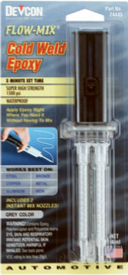 Devcon 24445 Cold Weld Epoxy, Black, Liquid, 0.47 oz Syringe