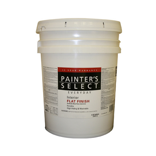 Everyday Interior Paint, Flat, Latex, White, 5-Gallons