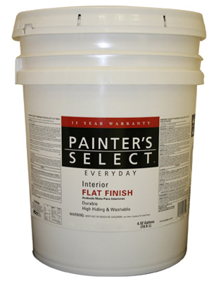 TRUE VALUE MFG COMPANY JF1-5G Everyday Interior Paint, Flat, Latex, White, 5-Gallons