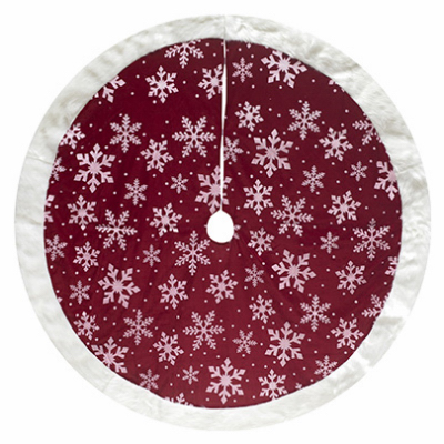 DYNO SEASONAL SOLUTIONS 2487520-1 Velvet Tree Skirt, Red Snowflake Print, 48-In.