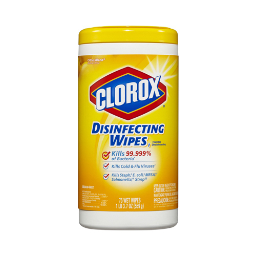 Clorox 01628 Disinfecting Wipes Lemon Fresh 75 Ct 9409