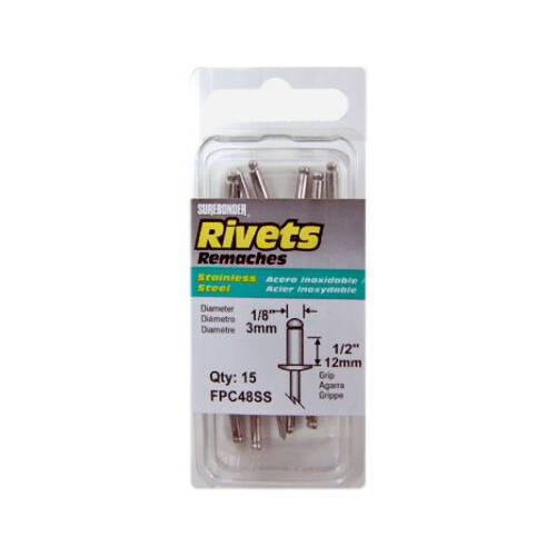 Long Stainless-Steel Rivets  pack of 15