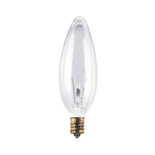 Globe Electric 70930 Chandelier Torpedo Light Bulb, Clear, 25-Watts, 120-Volt