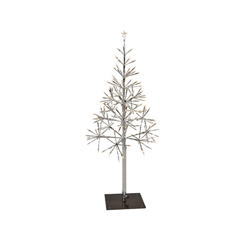 Light Burst Tree Silver, LED, Pure White, Twinkle, 42-In.