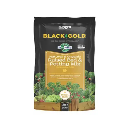 Black Gold 1423004.CFL001.5P Raised Bed and Potting Mix, 1.5 cu-ft Coverage Area, 1.5 cu-ft