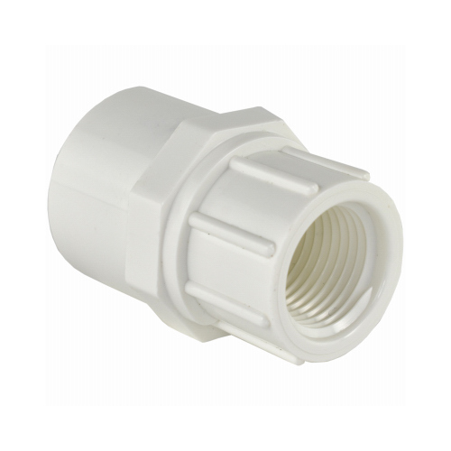 Schedule 40 PVC Female Adapter, White, 3/4 x 1-In., Reducing Slip x Thread