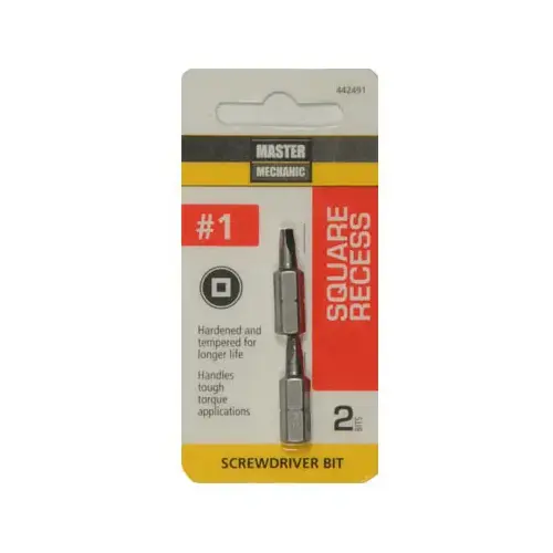 #1 Square Recessed Bit Tip, 1-I - 2 per pack x6 packs