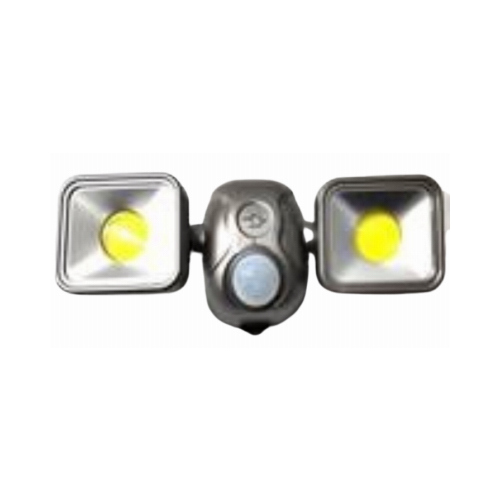 COB Motion-Activated Security Floodlight, Battery Operated, Dual Head, 1200 Lumens, Bronze