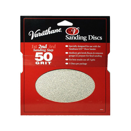 Sanding Disc, 7 in Dia, 50 Grit, Medium - pack of 3