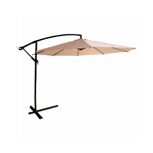 Offset Patio Umbrella, Aluminum Pole, Beige Fabric, 11.5-Ft.