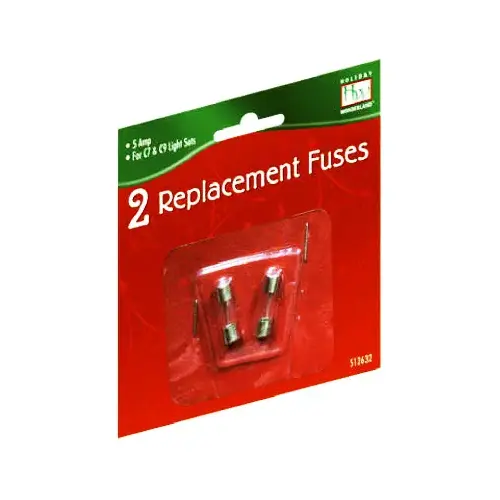 Replacement Fuse, For Standard Christmas C7 & C9 Light Set, 5-Amp Pair