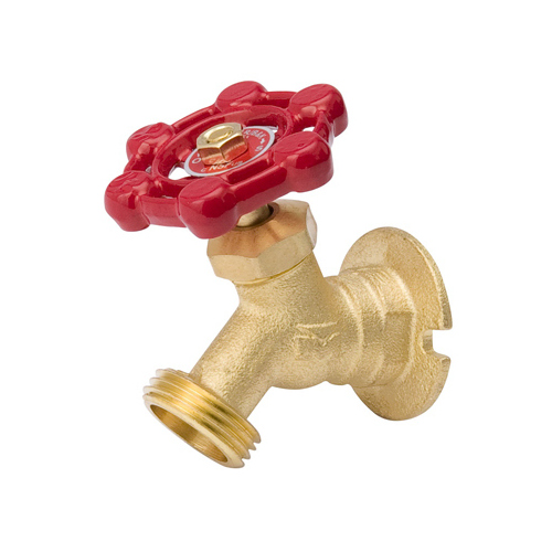 Sillcock Valve, 1/2 x 1/2 in Connection, FPT x Male Hose, 125 psi Pressure, Brass Body