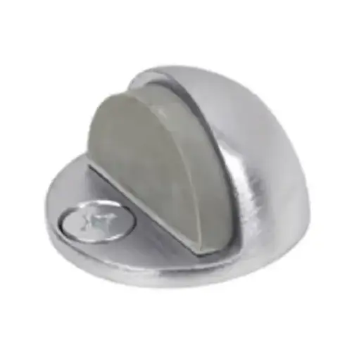 Tell Manufacturing DT100033 Door Stop, 1-3/4 in Dia Base, Brass, Satin Chrome Gray/Silver