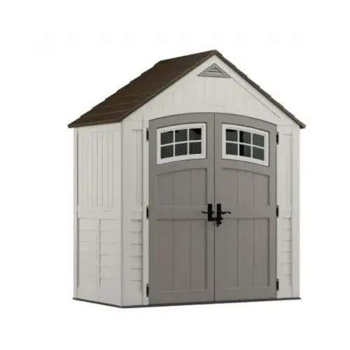 Cloverdale Storage Shed, Reinforced Floor, Double Resin Walls, All-Weather Construction, 7 x 4-Ft.