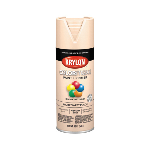 COLORmaxx Spray Paint, Matte, Sweet Peach, 12 oz, Aerosol Can