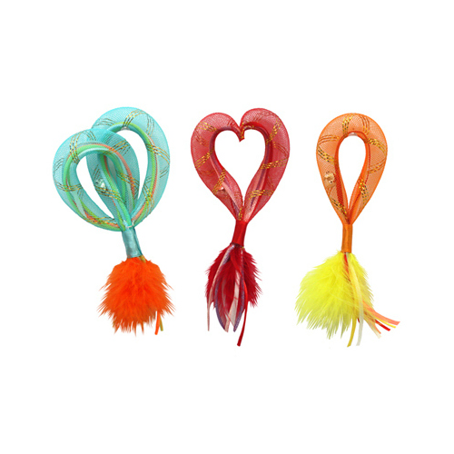 MULTIPET INTERNATIONAL 20155-XCP3 Mesh Tube Cat Toy, Assorted Colors, 5.5-In. - pack of 3