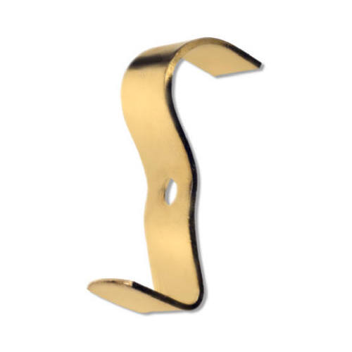 Wide Molding Hook, Brass-Plated, Pair