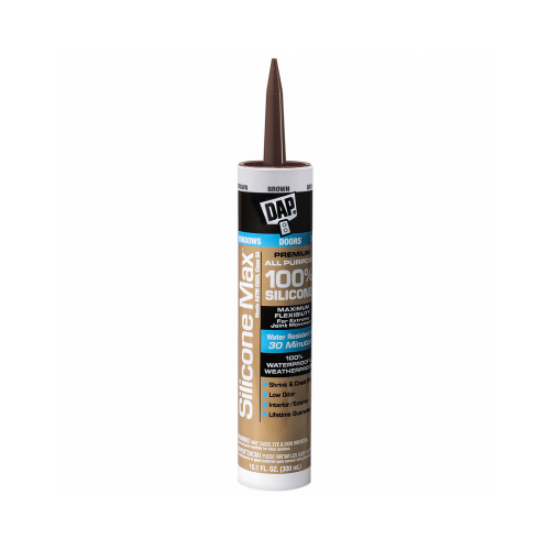 Silicone Max Premium Sealant, 100% Silicone, Brown, 10.1-oz.