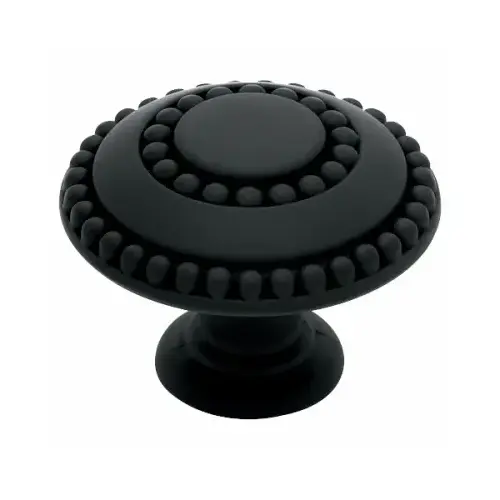 Double Beaded Cabinet Knob, Black Matte, 1-3/8-In. Round