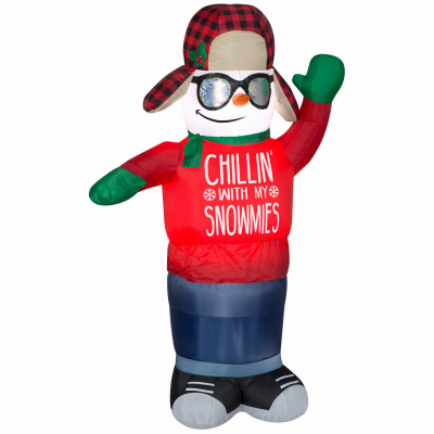 Gemmy 117479 Inflatable Snowman, Wears Christmas Sweater, Animated, Illuminated, 72-In.